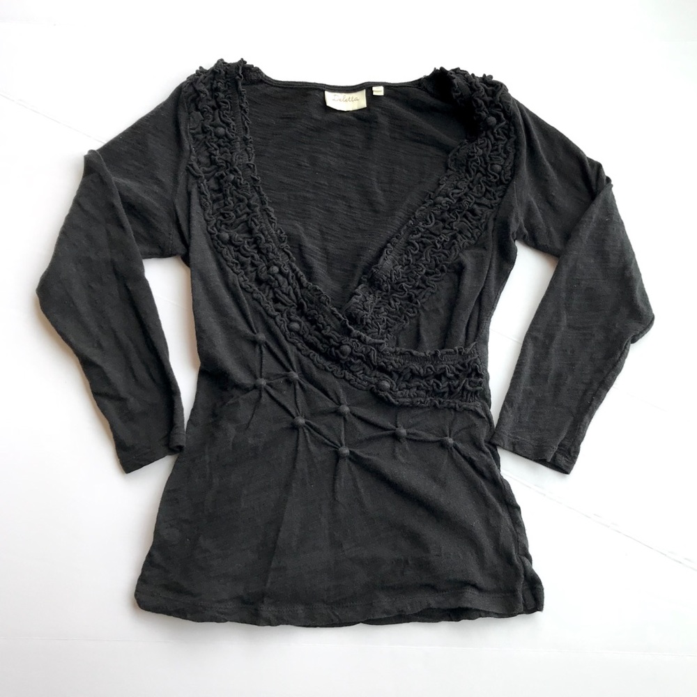 Anthro Deletta Deep V Top, XS
